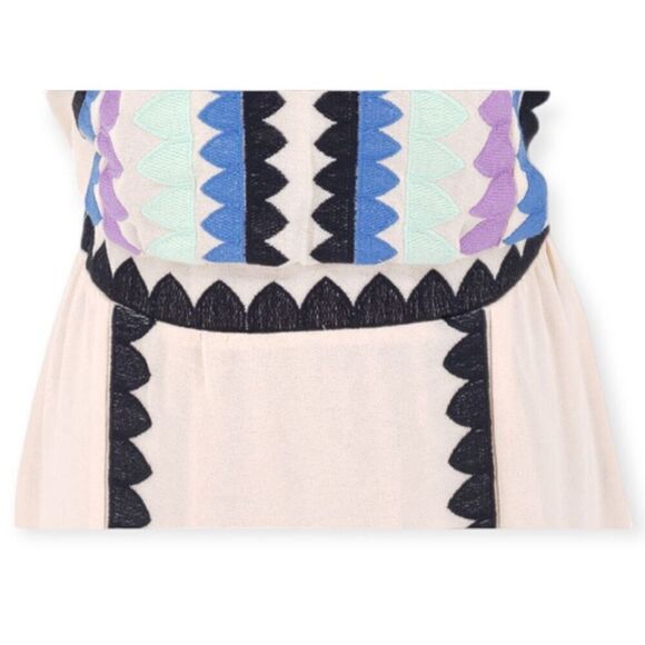 C. Luce Embroidered Rainbow Maxi Dress SIZE SMALL - Picture 3 of 7